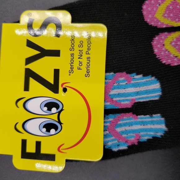 Womens Crew Socks Beach Flip Flop Novelty Soft 2 PAIRS Fun Socks Foozys - Picture 7 of 7